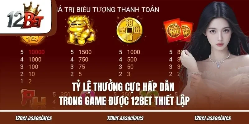 Tỷ lệ thưởng cực hấp dẫn trong game được 12BET thiết lập